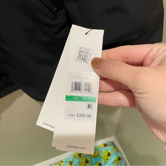 Calvin Klein Flextech Faux Shearling Lined Hooded Jacket Black Size Petite Large - Picture 11 of 12